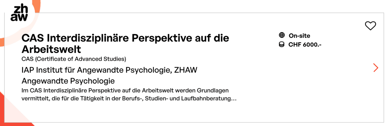 CAS interdisziplinäre Arbeitswelt Perspektive auf die Arbeitswelt