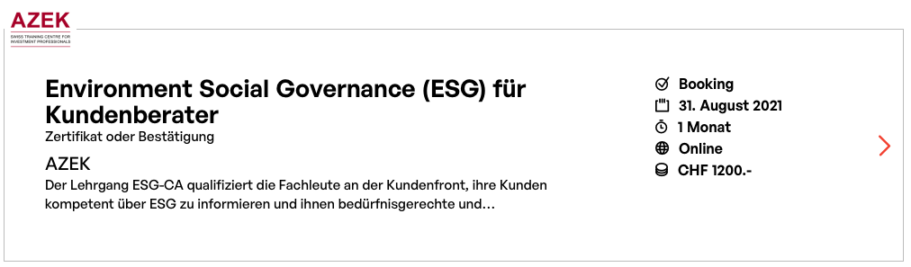 Environment Social Governance ESG fuer Kundenberater