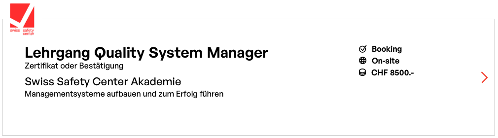 Lehrgang Quality System Manager