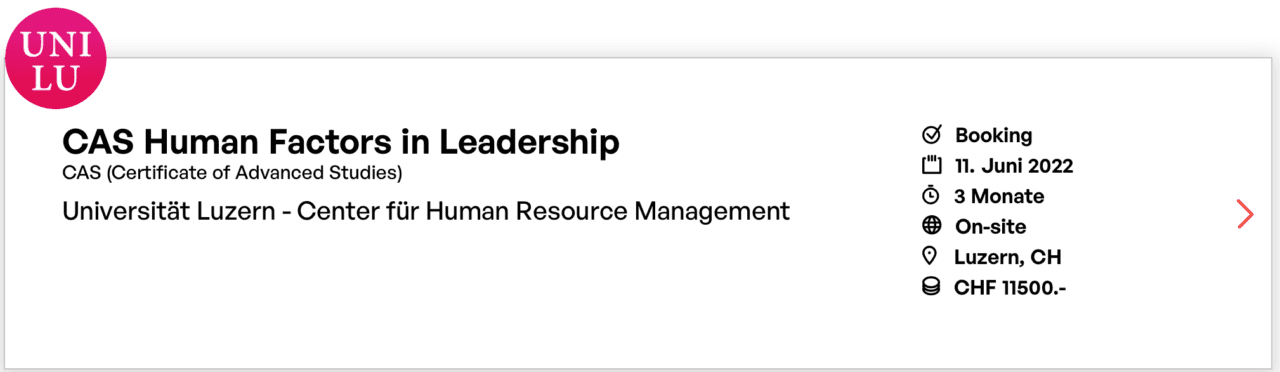 CAS Human Factors in Leadership